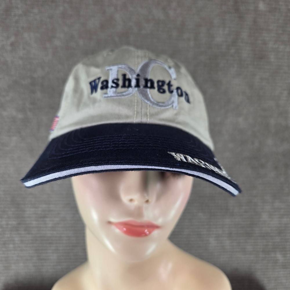 Unbranded Unisex OS Khaki Navy Washington DC Embroidered USA Flag Baseball Cap